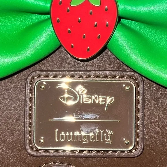 Loungefly Disney Minnie Mouse Scented Chocolate Dipped Strawberry Backpack - Picture 6 of 8